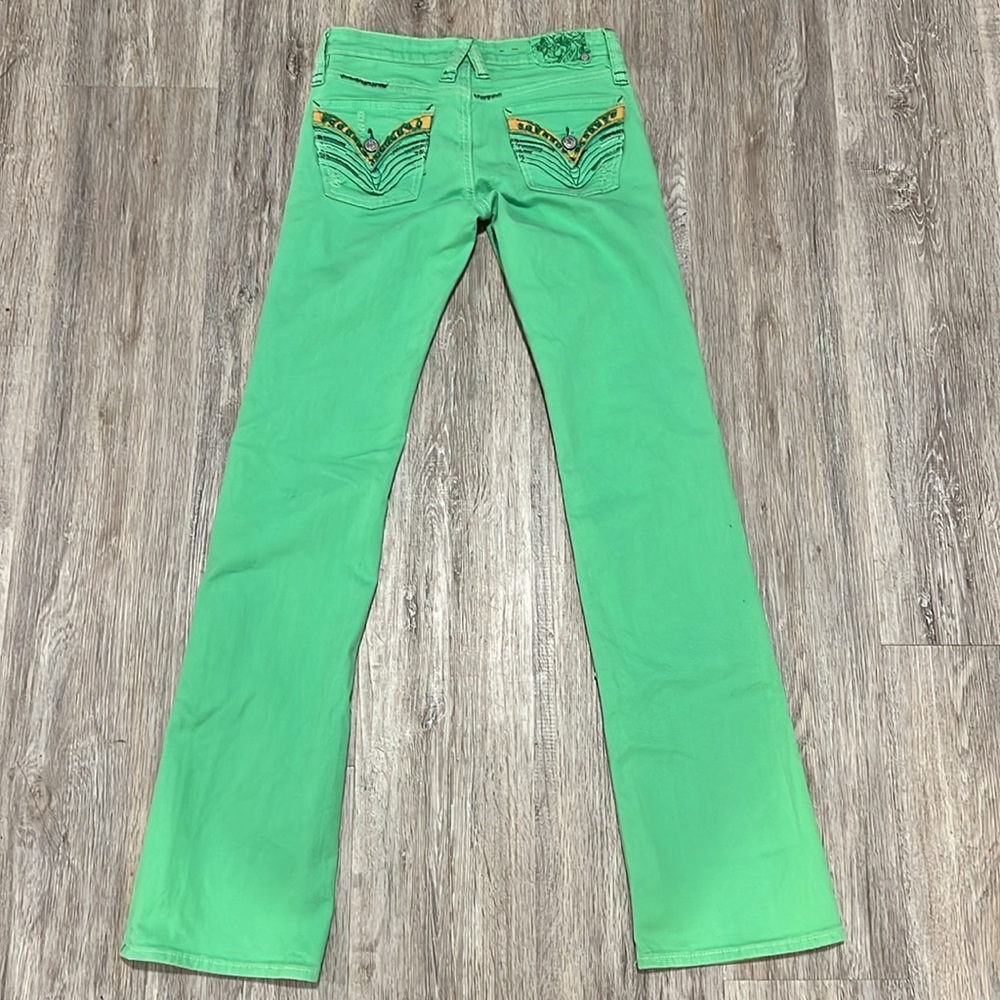 Classic Pepe London Jean Green distressed Studded Jeans - Picture 8 of 16